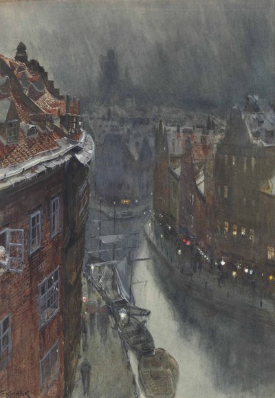 Night in a City by Franz Kopallik